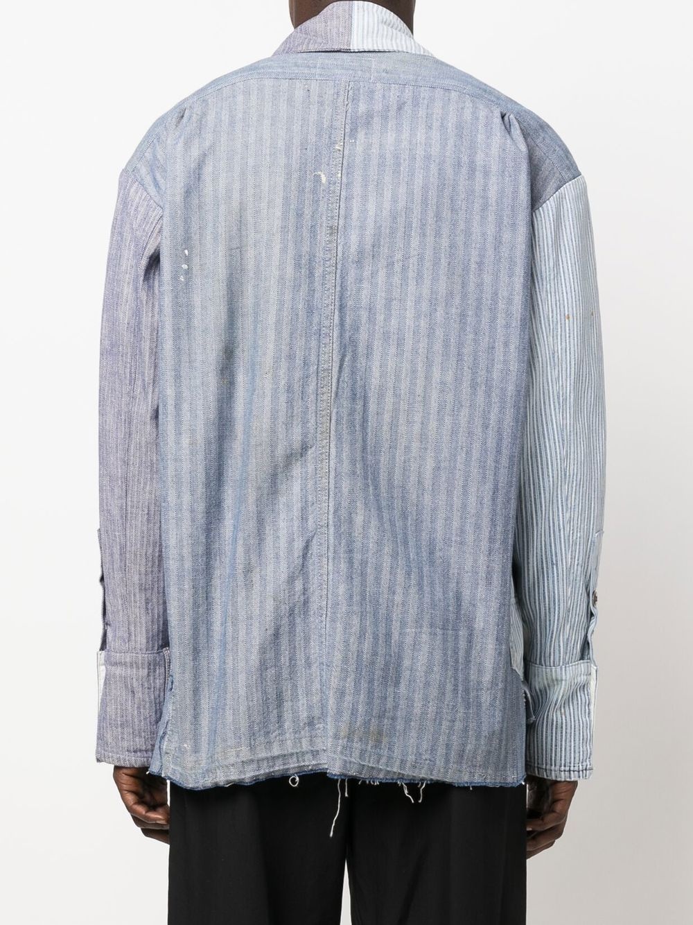 STRIPED PATCHWORK COTTON SHIRT - 2