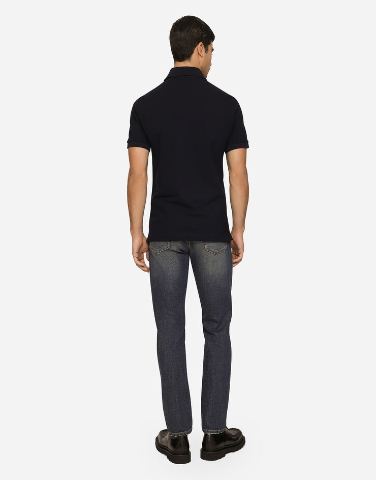 Regular-fit blue wash stretch jeans - 3