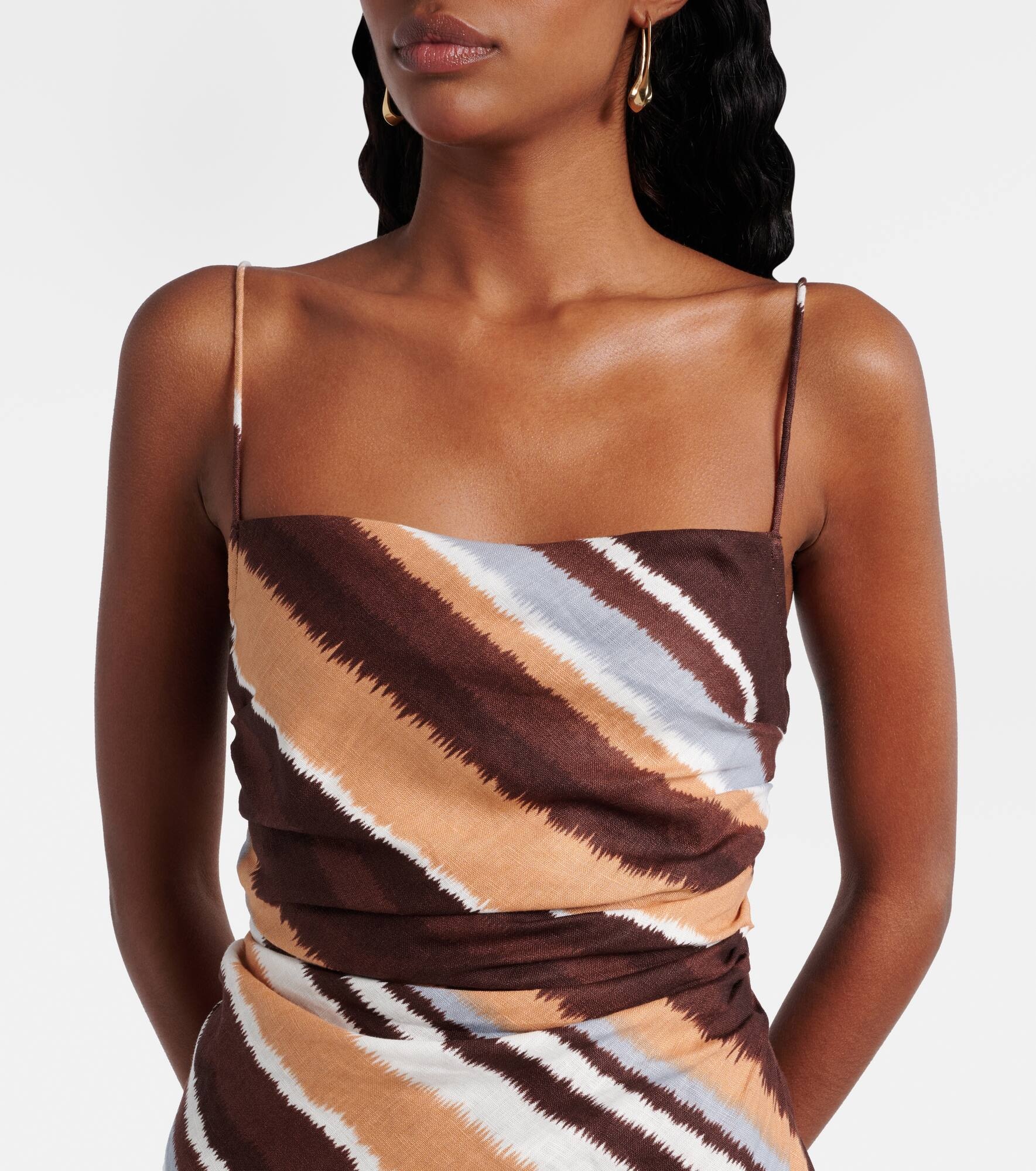 Maryse striped linen minidress - 4