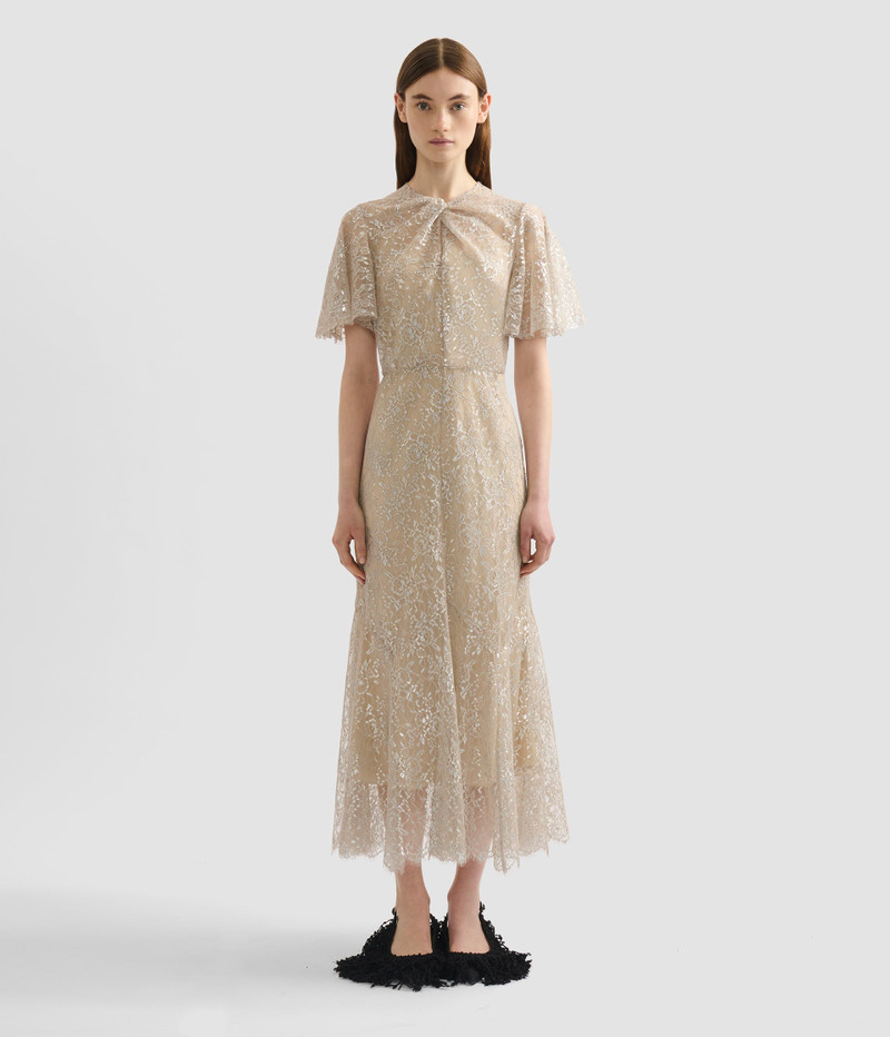 METALLIC LACE MIDI DRESS 4