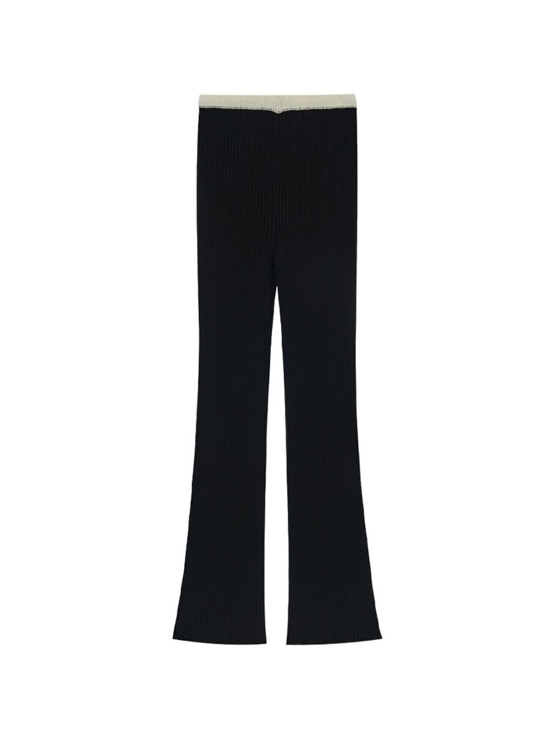 contrast-waist ribbed trousers 1