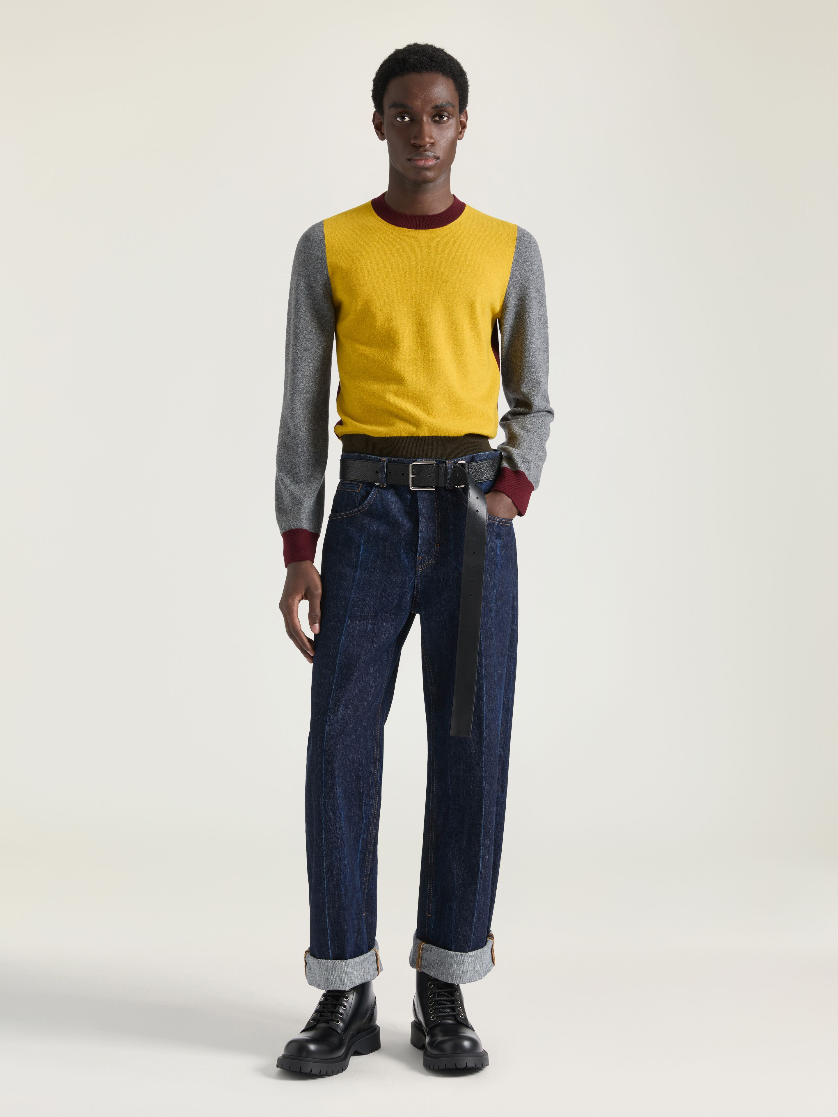 SWEATER IN WOOL KNIT WITH COLOR BLOCK - 2