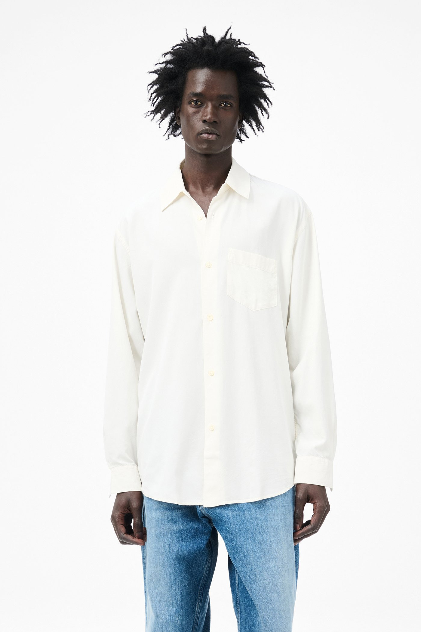 Initial Shirt Off White Fine Silk - 3