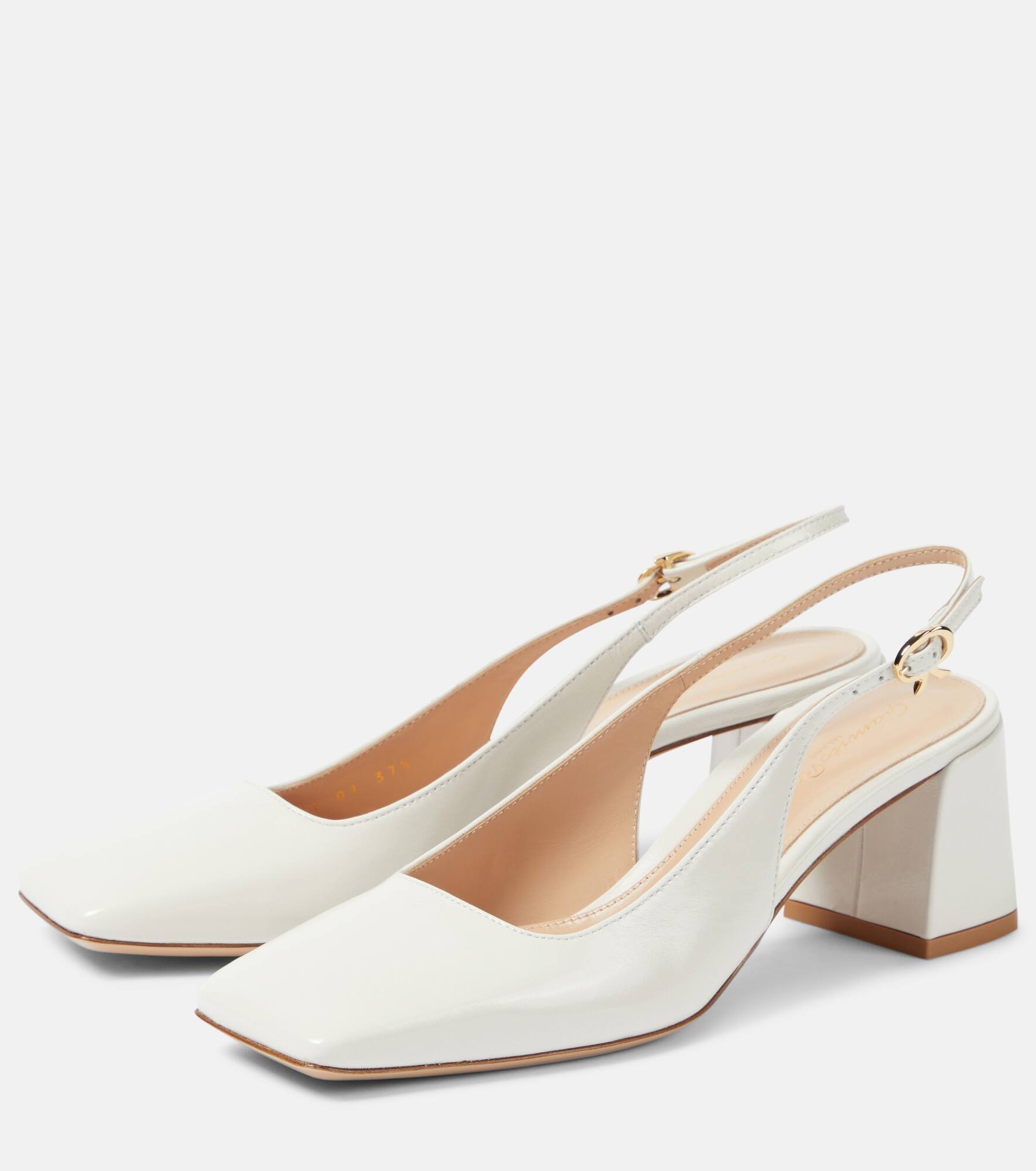 Leather slingback pumps - 5