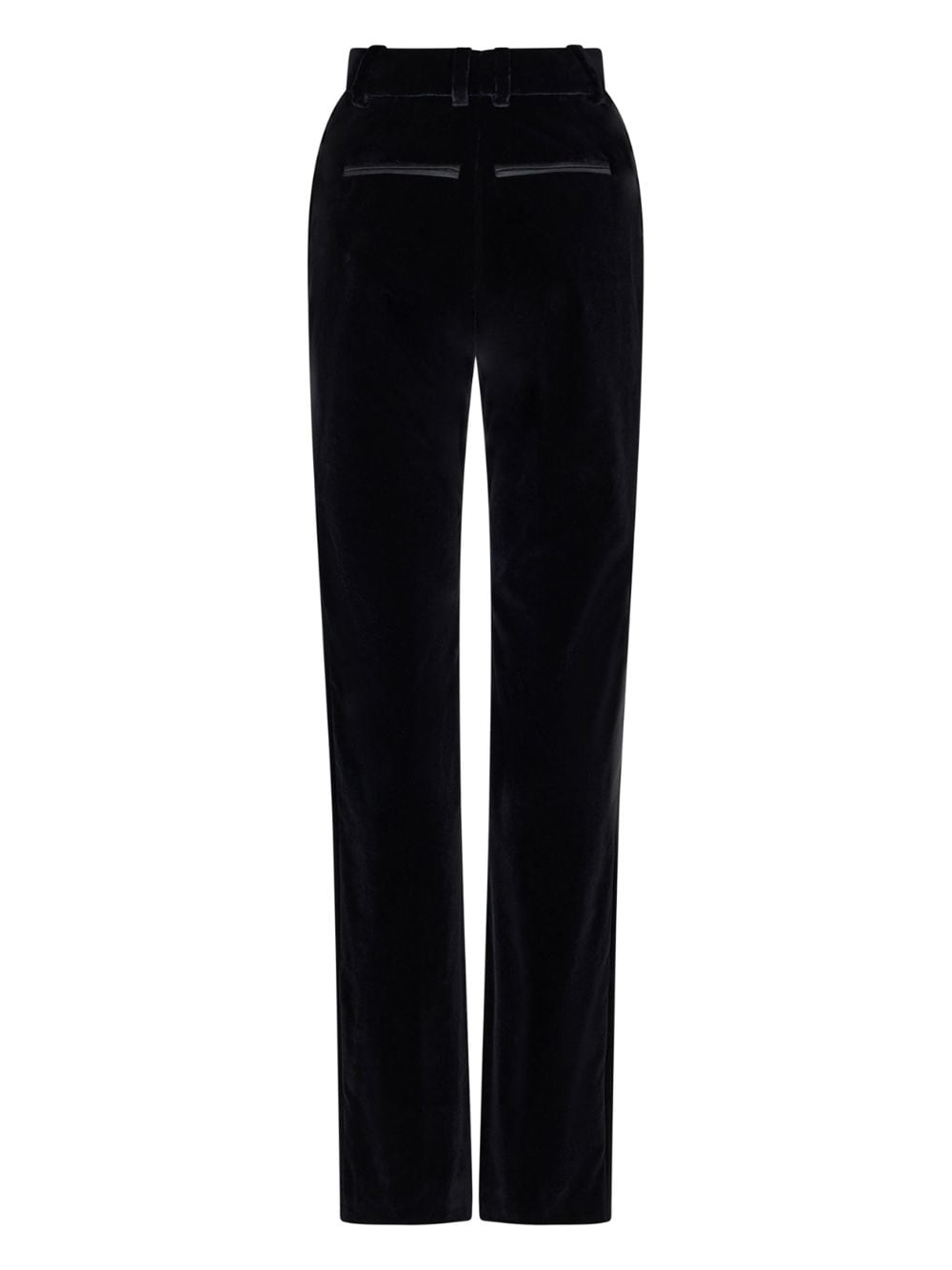 high-waisted velour trousers - 4