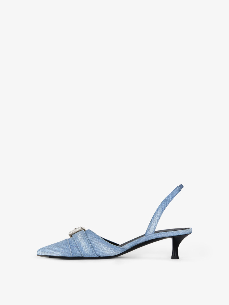 Givenchy VOYOU SLINGBACKS IN WASHED DENIM outlook