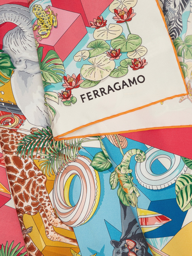 FERRAGAMO Jungle Party print silk foulard outlook