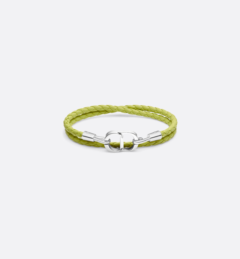 CD Icon Woven Leather Double Bracelet 1
