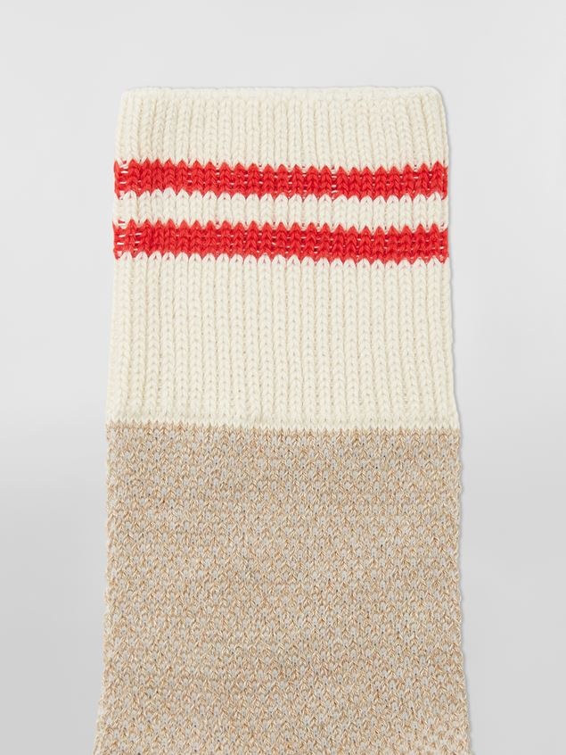 NATURAL MOULINÉ COTTON SOCK - 3