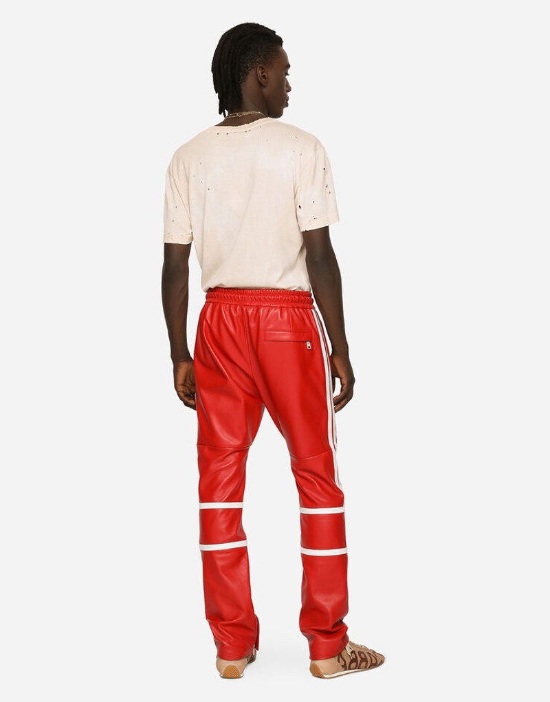 Coated faux leather jogging pants 3