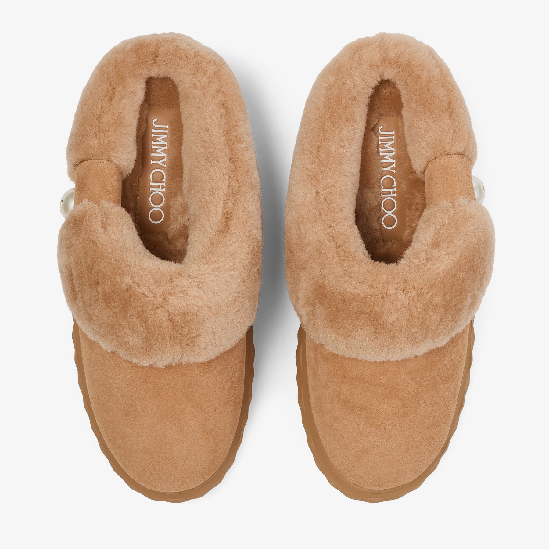 Diamond Maxi Mule F
Toffee Suede Mules with Shearling - 4