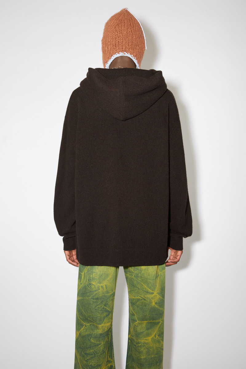 Wool cashmere hoodie - Dark brown 3