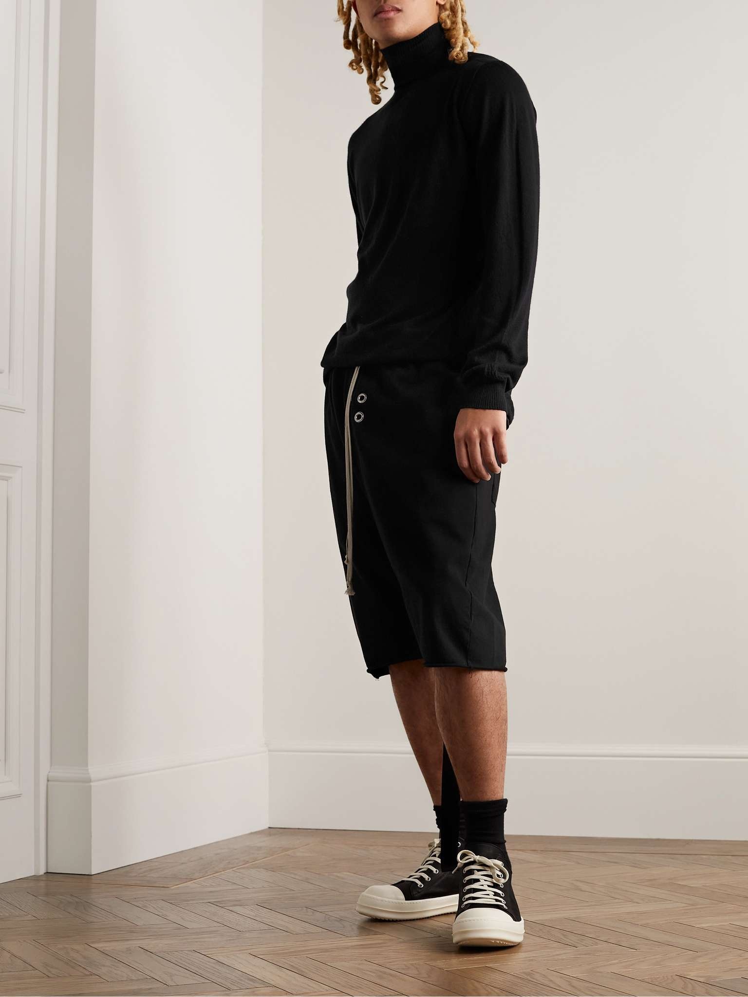 Rick Owens DRKSHDW strap-detail cotton deck shorts - Black