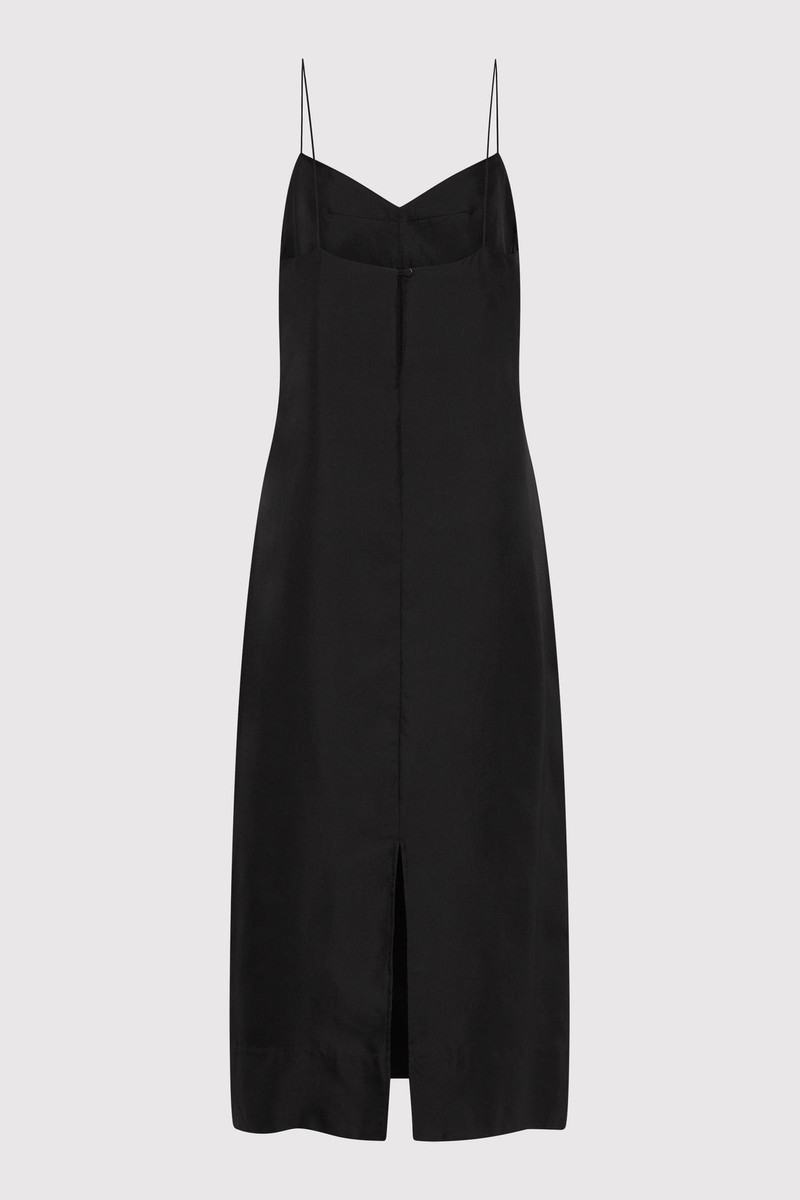 ST. AGNI Silk Twill Slip Dress - Black outlook