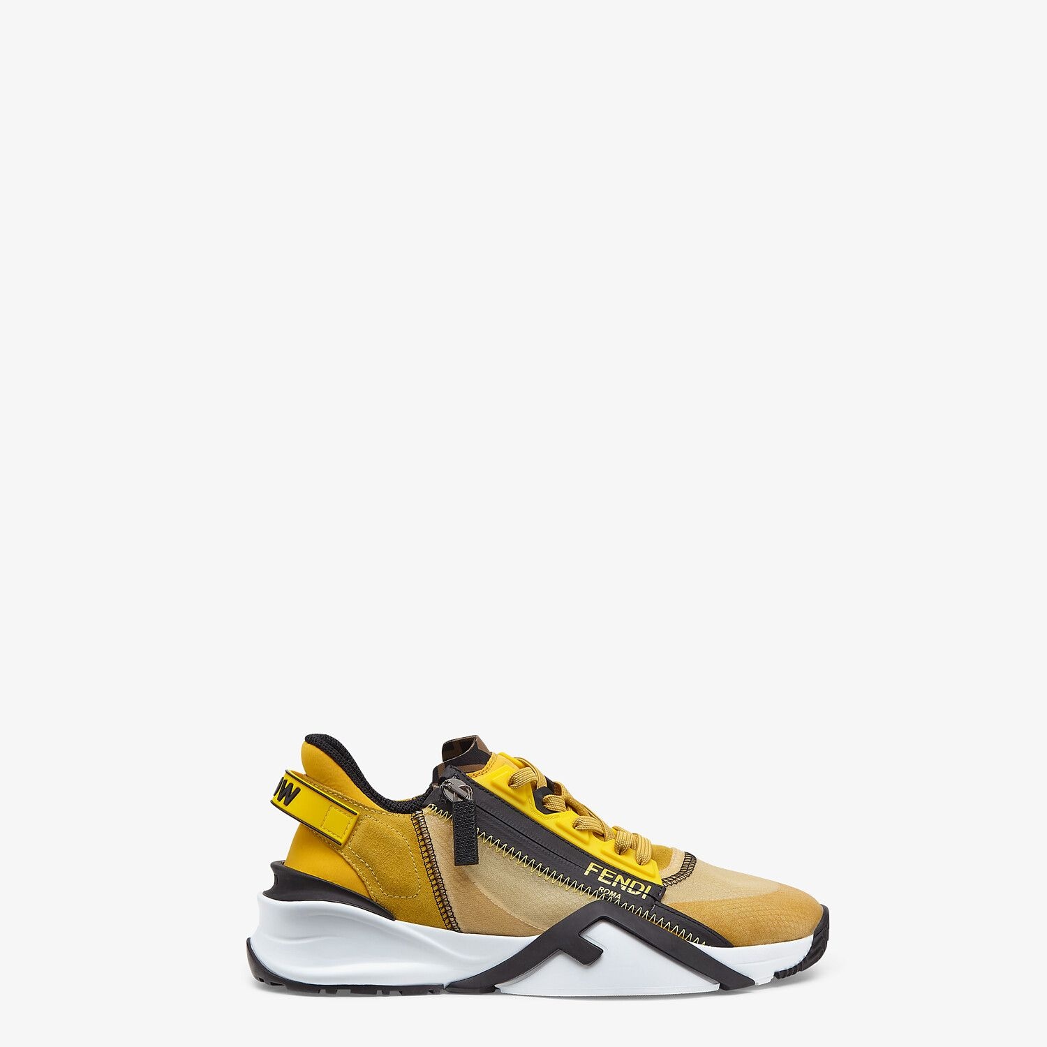 Low-tops in yellow nylon and suede - 1