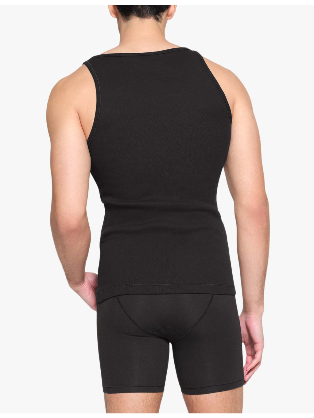 Ribbed slim-fit pack of three stretch-cotton tank tops - 4