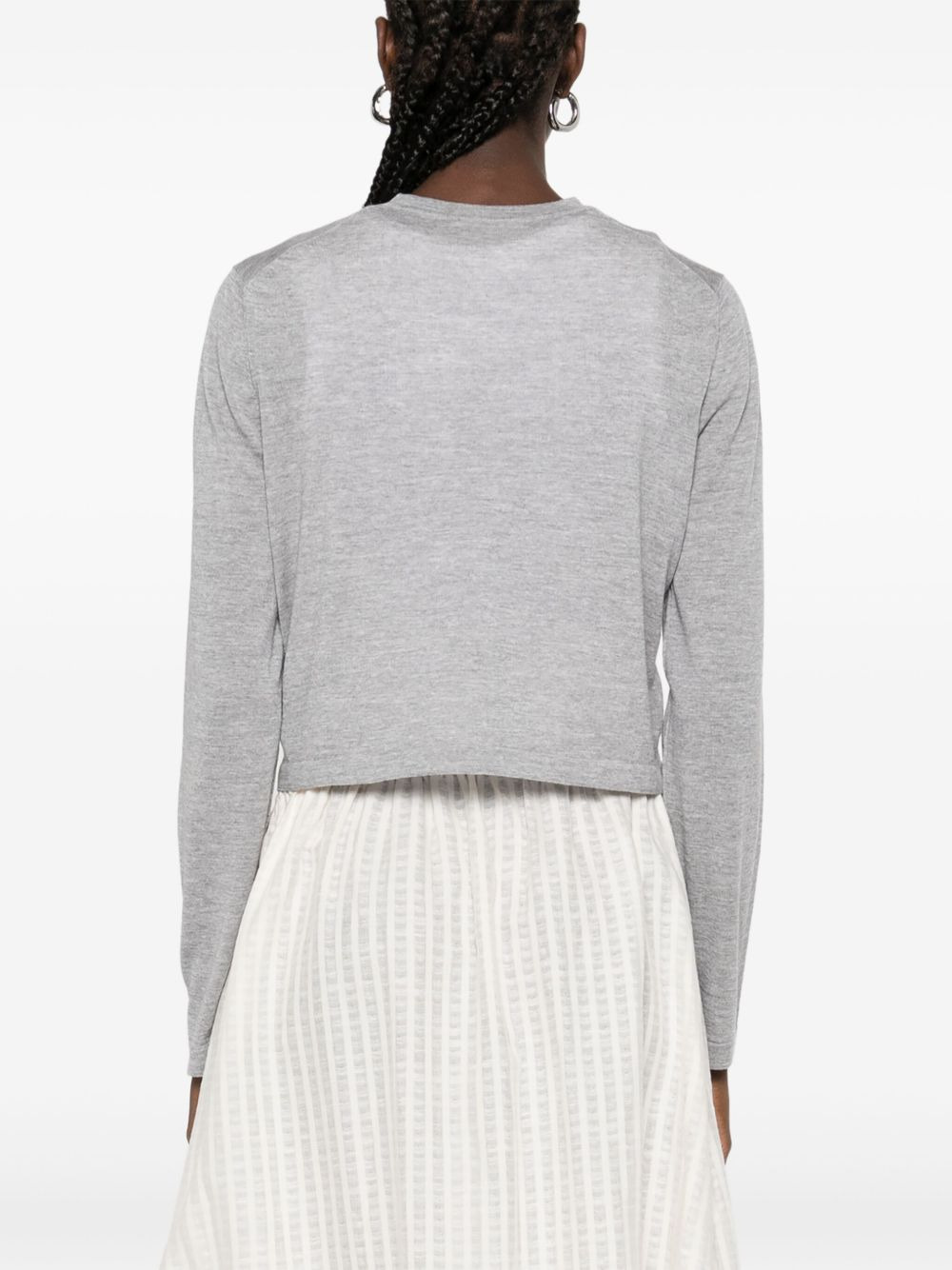 button-front wool-blend cardigan - 4