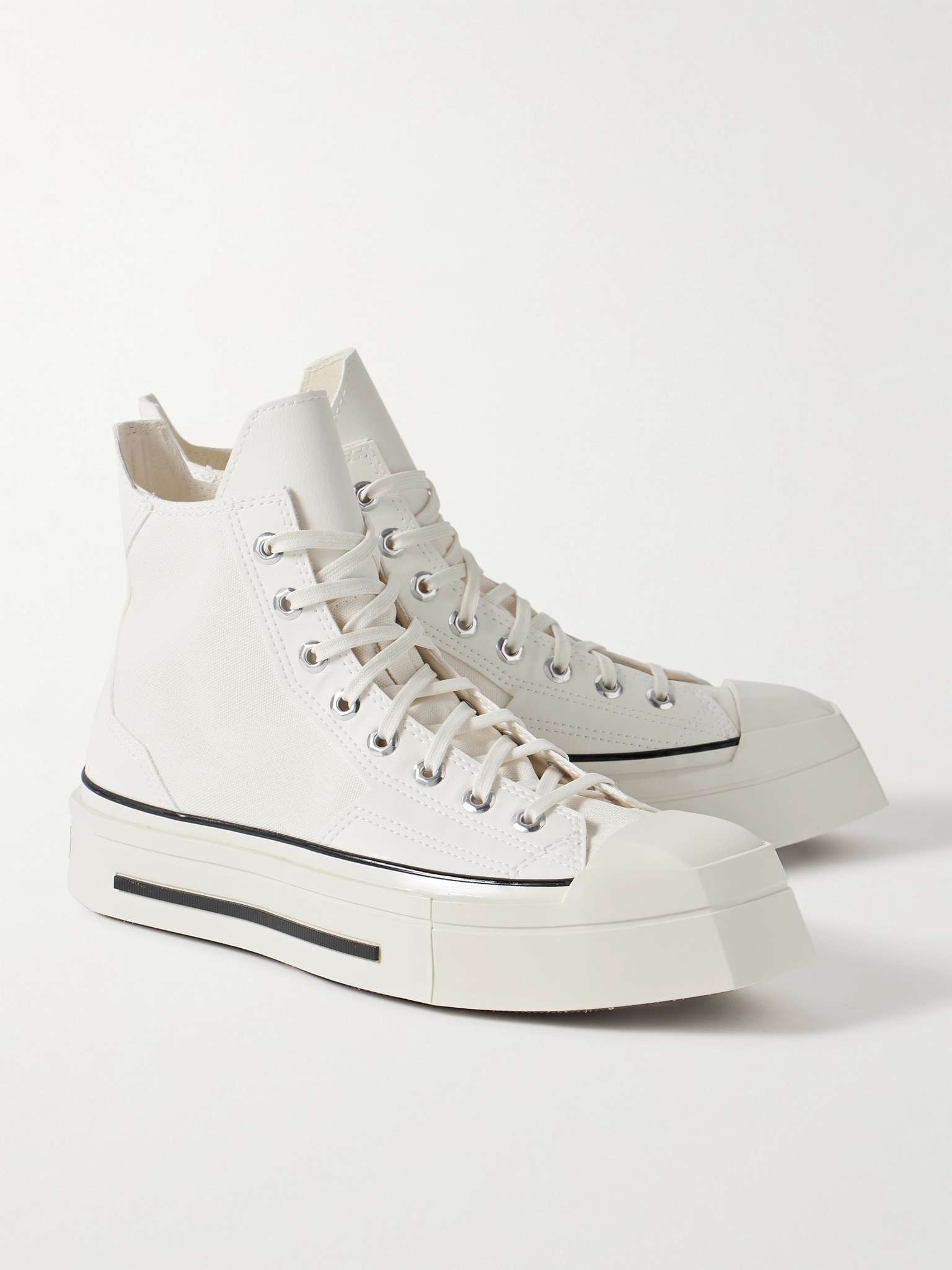 Chuck 70 De Luxe Leather and Canvas Platform High-Top Sneakers - 4