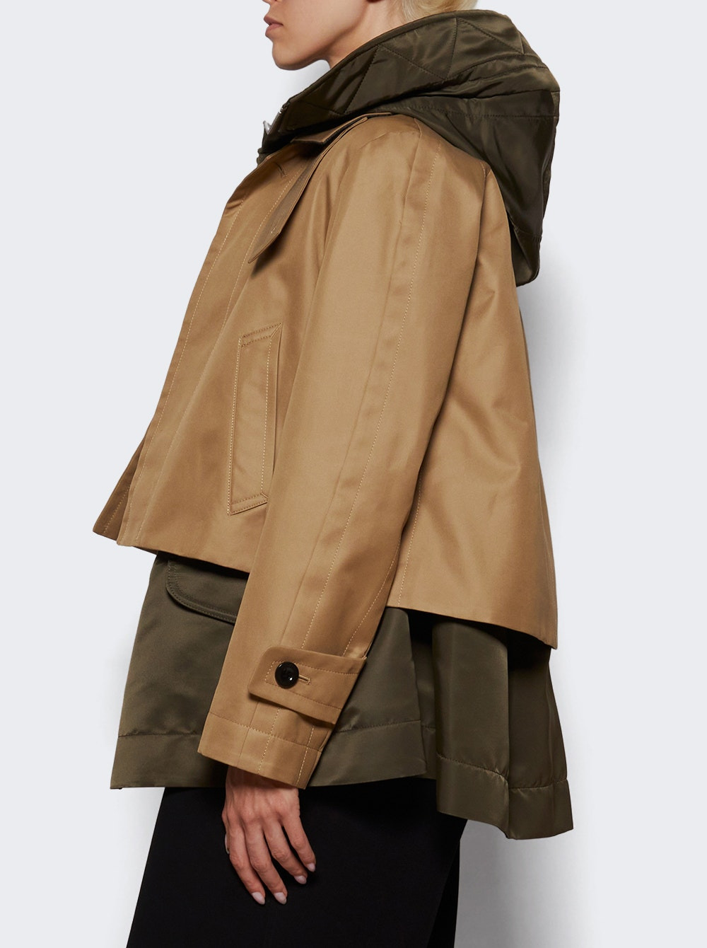Cotton Gabardine Jacket Beige And Khaki - 3