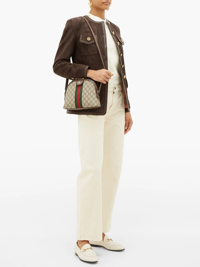 GUCCI Suede collarless jacket outlook