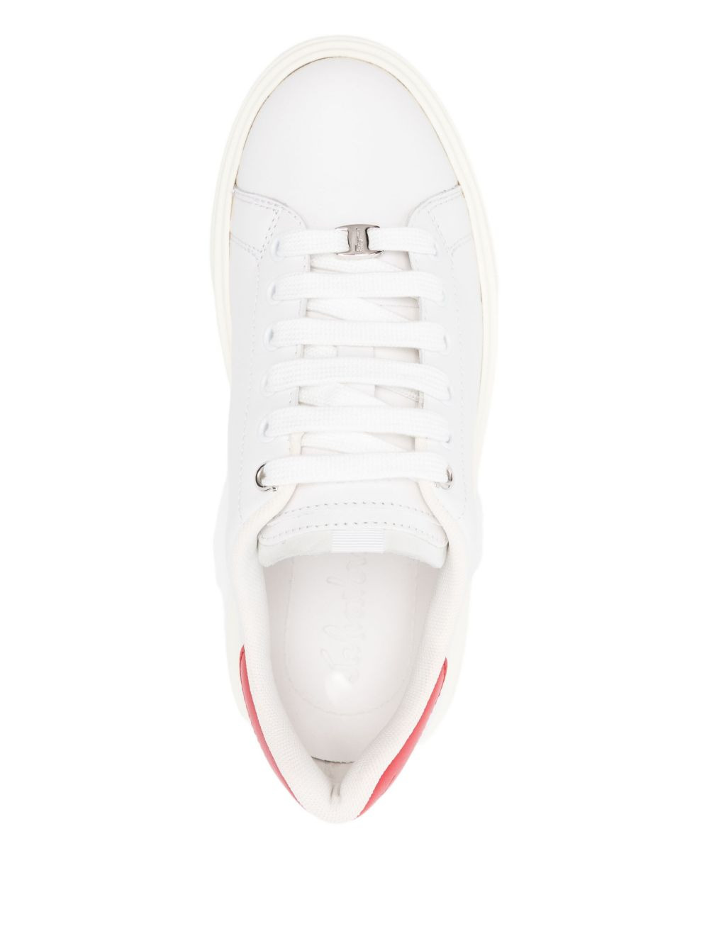 leather lace-up low-top sneakers - 4