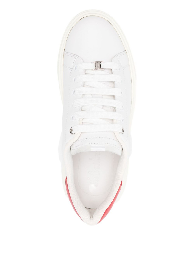 leather lace-up low-top sneakers 4