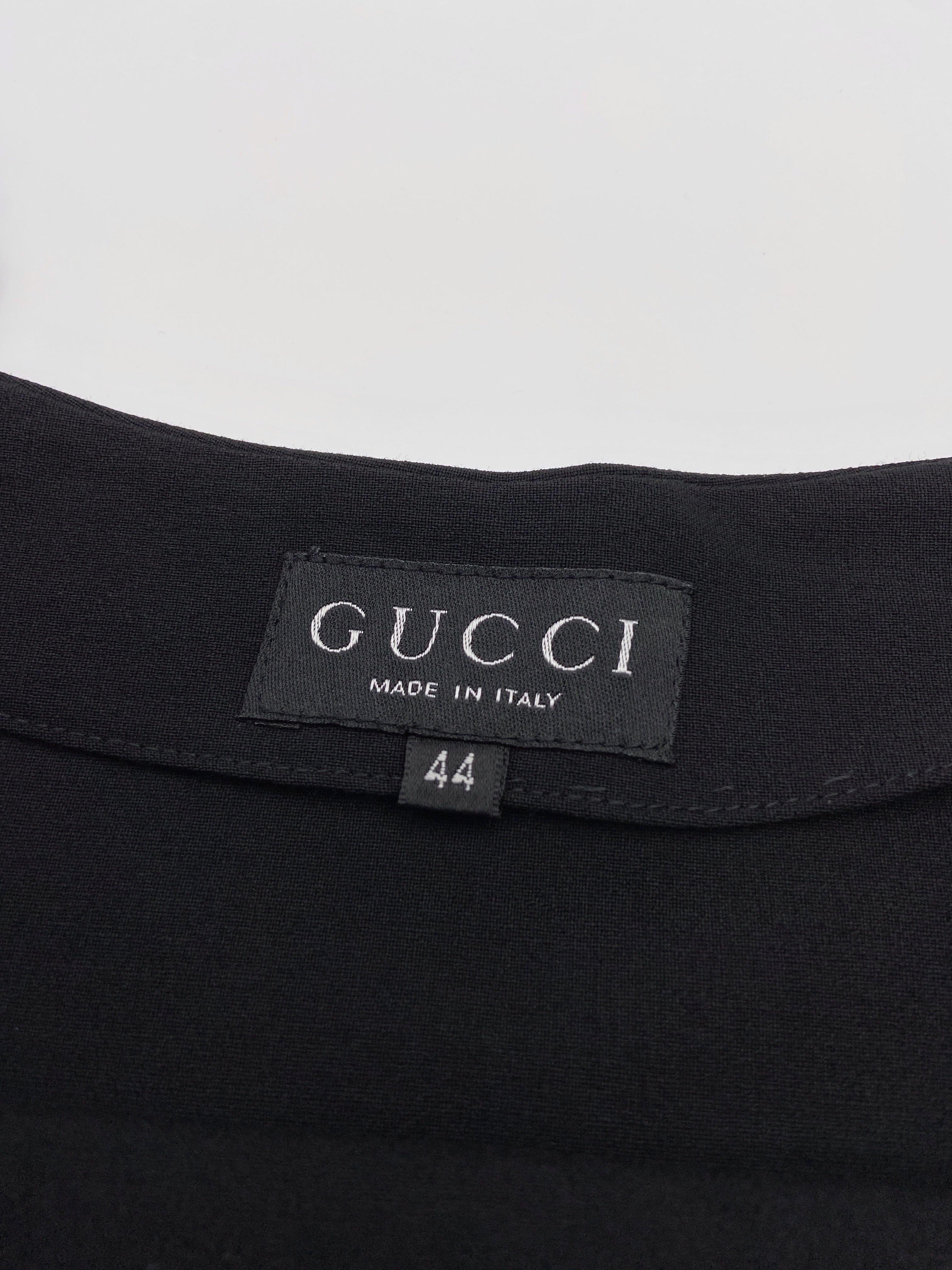 Gucci Spring 1997 Tom Ford Strapless Black Wool Tube Dress 44 - 7
