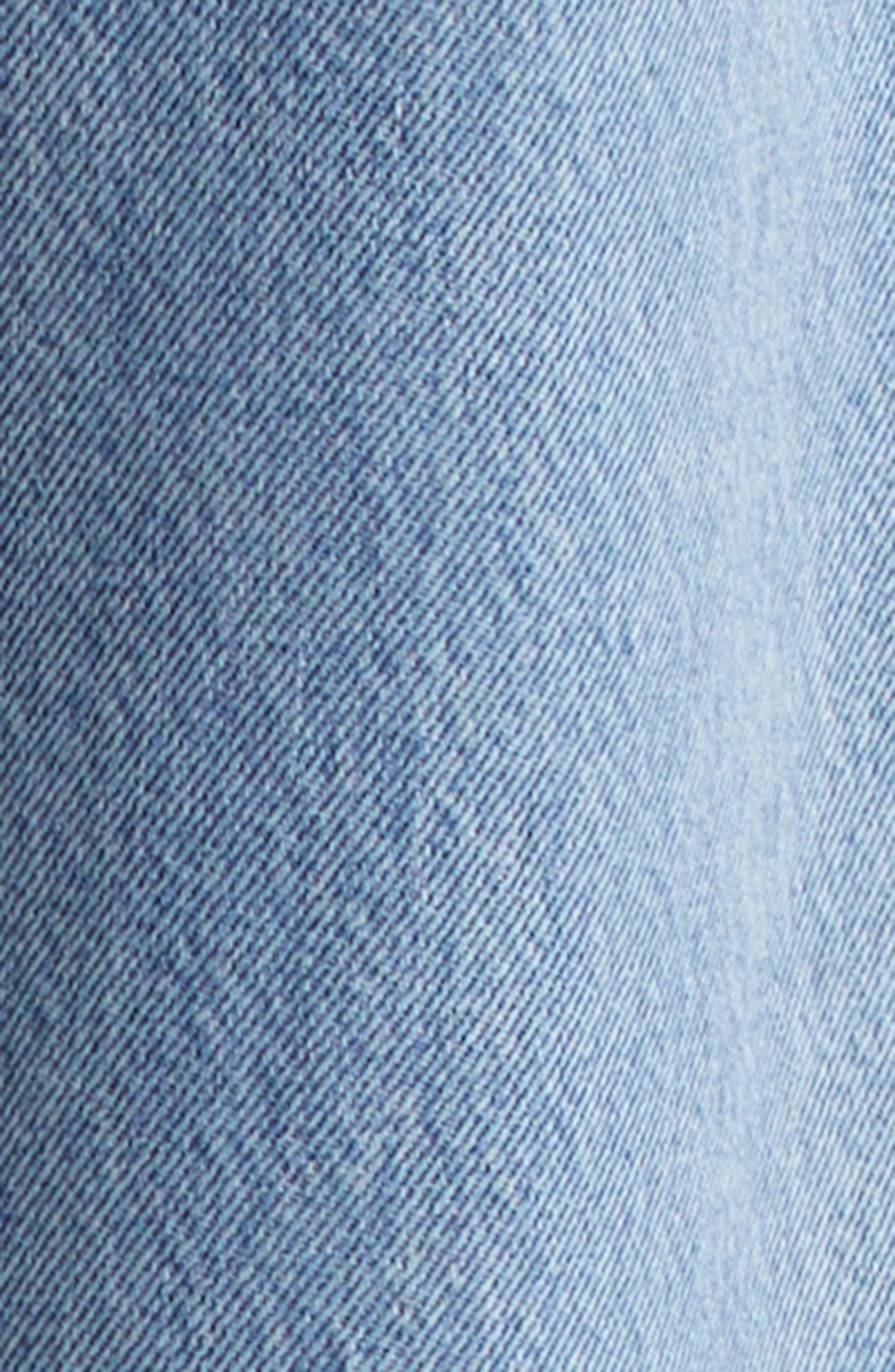 LOULOU DE SAISON Wular Organic Cotton Straight Leg Jeans in Washed Light Blue at Nordstrom - 7