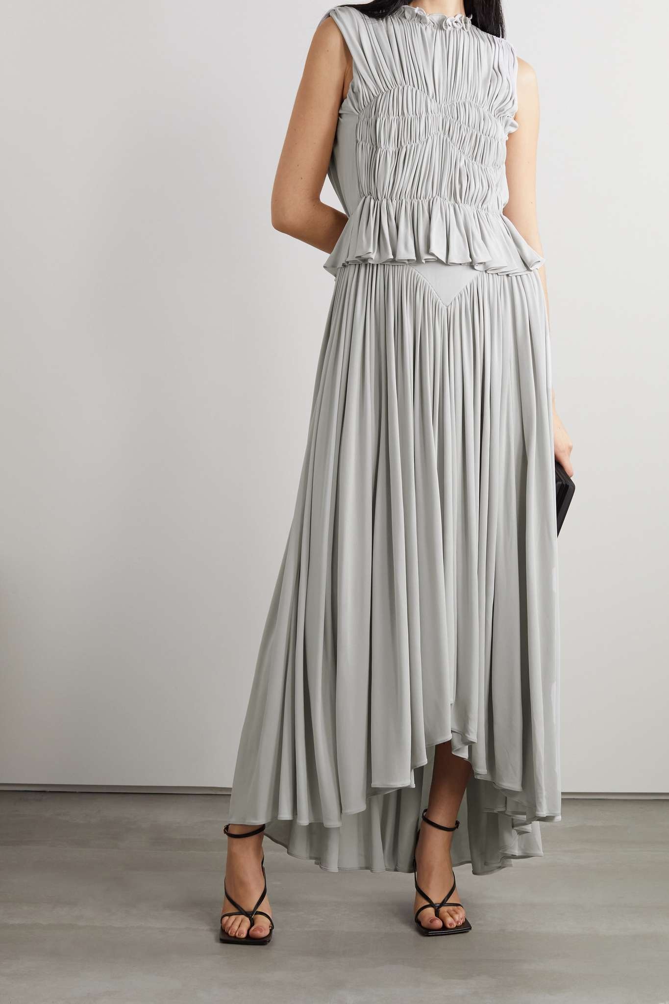 Genevie gathered crepe maxi dress - 2