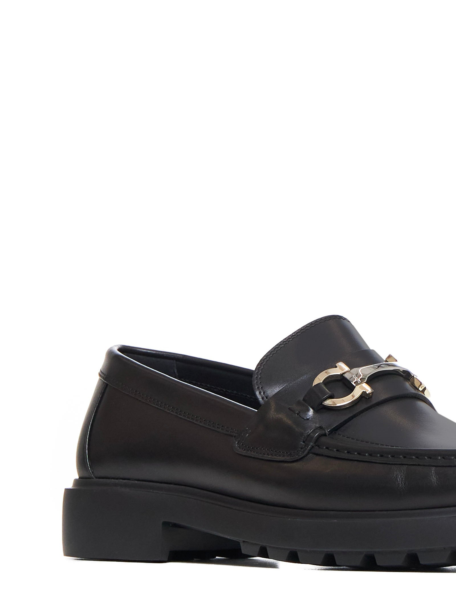 Gancini leather loafers - 4