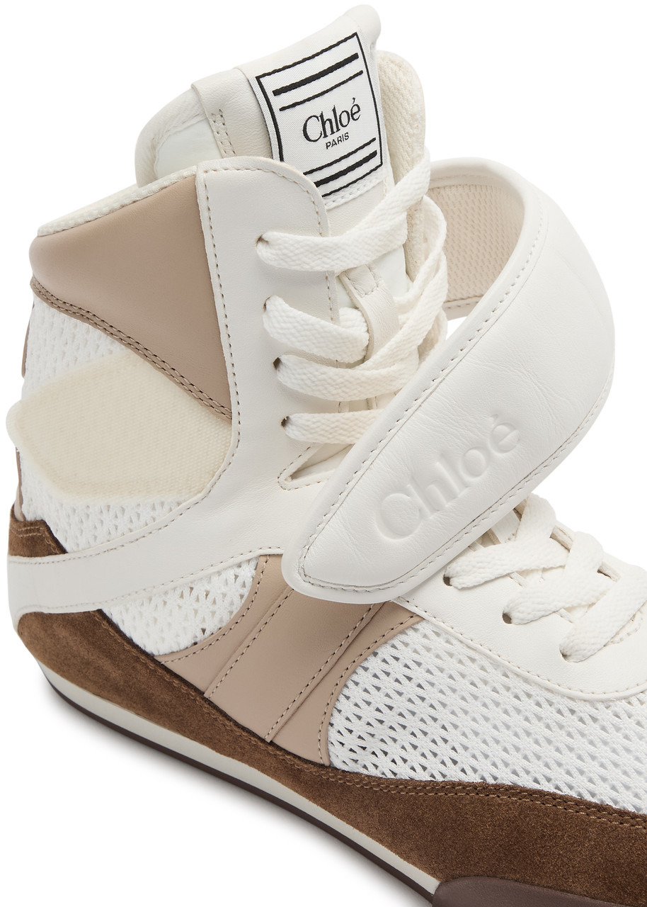 Chloe Kick Panelled Mesh Hi-top Sneakers - 4