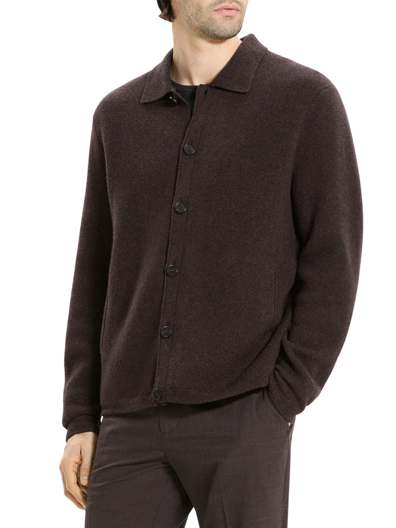 Men's Cameron Cashmere Cardigan - Brownwood Melange 5