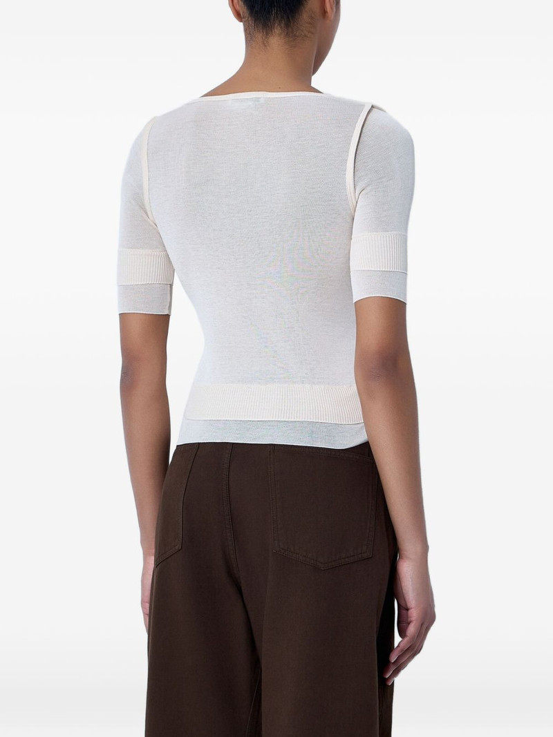 semi-sheer ribbed-knit T-shirt 3