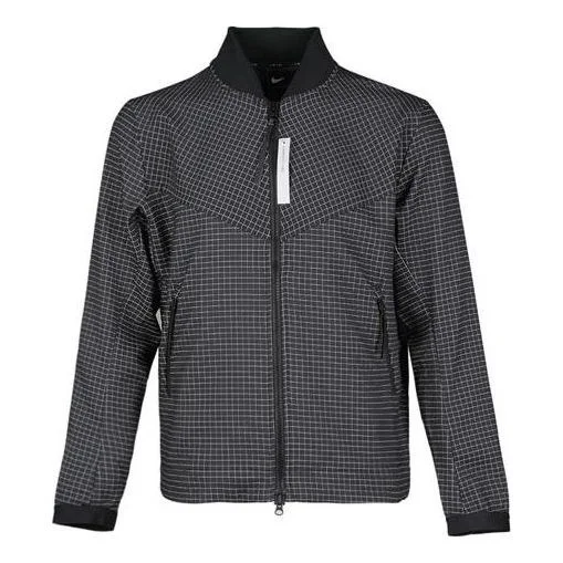 Nike Athleisure Casual Sports mesh Stand Collar Woven Jacket Black AR1579-010 - 1