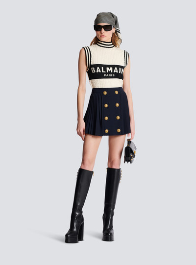 Balmain Pleated skirt with two rows of buttons outlook