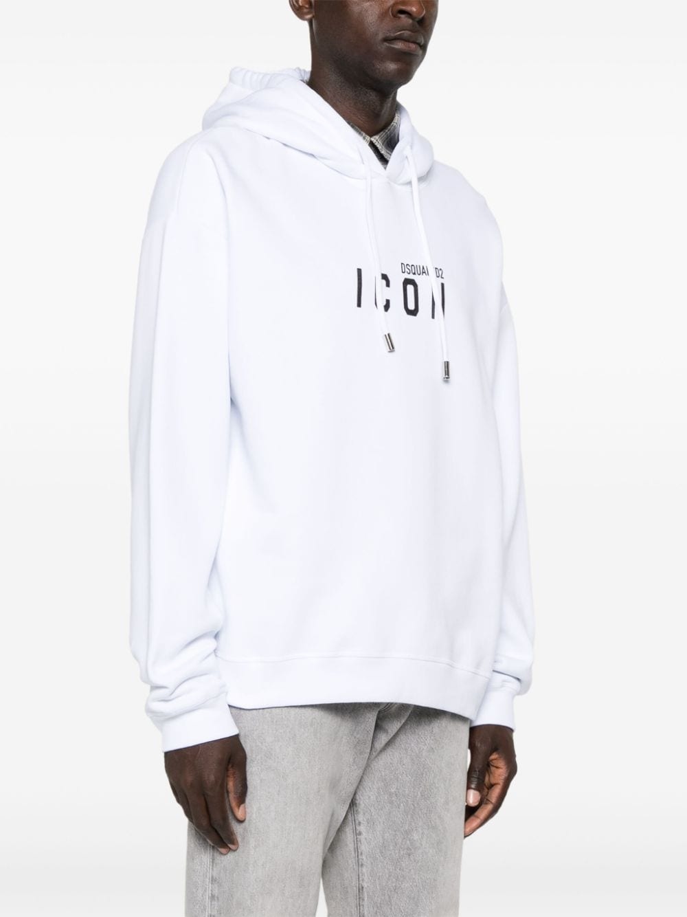 Icon-print cotton hoodie - 3
