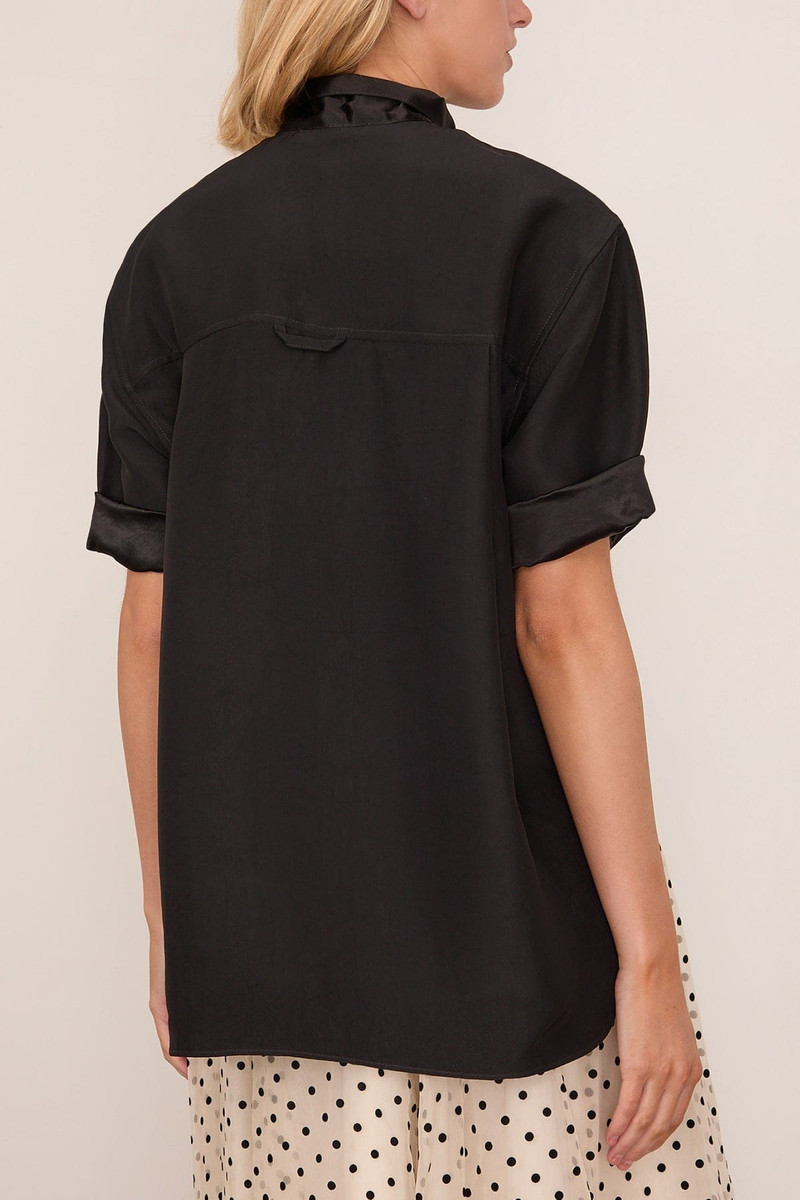 Short Sleeve Tie Shirt in Black 4