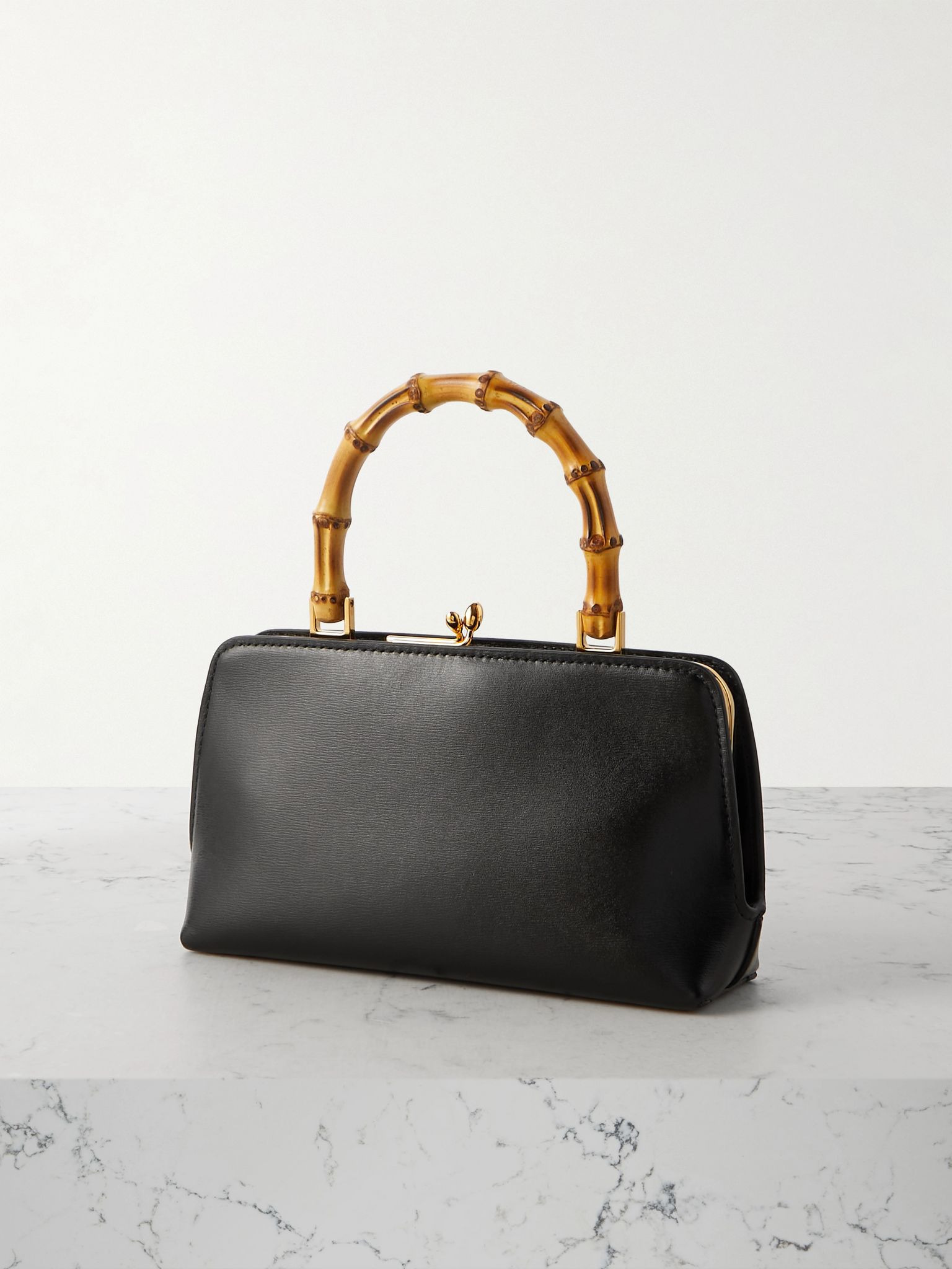 Goji mini bamboo leather tote Black - 3