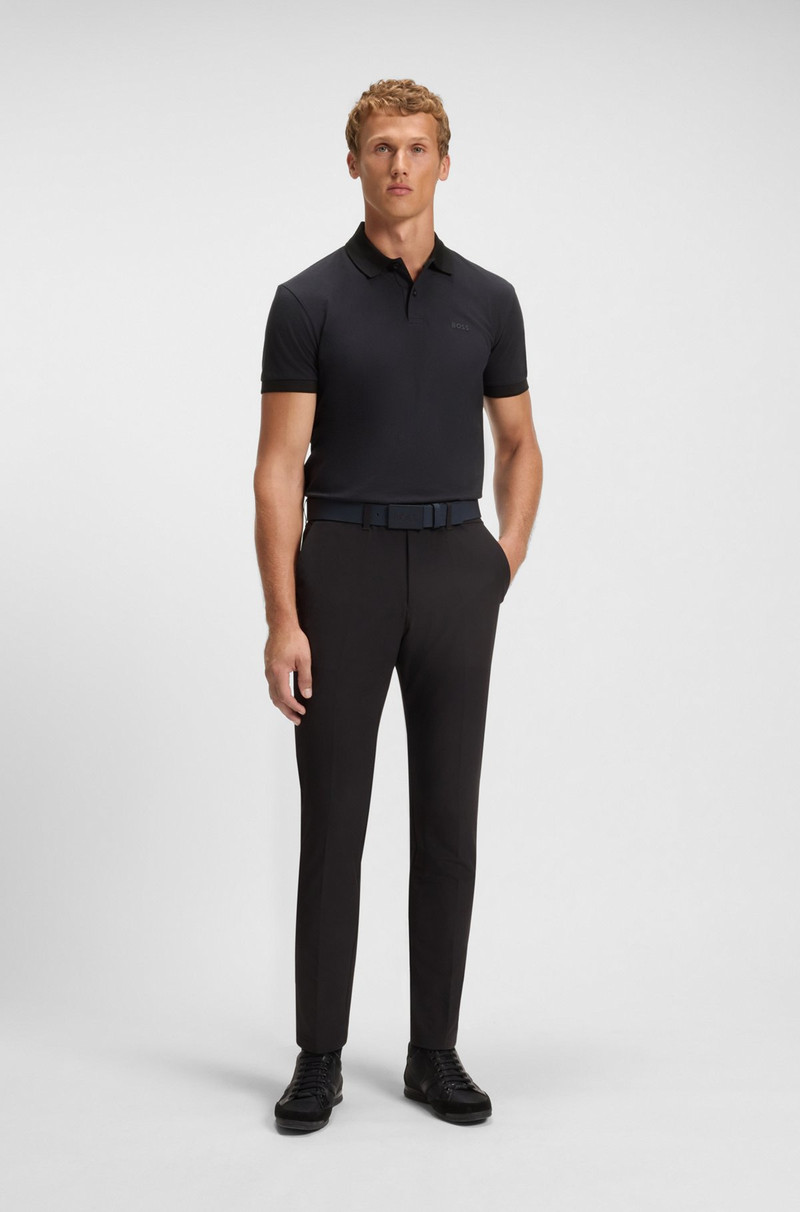 BOSS COTTON-PIQUÉ POLO SHIRT WITH STRIPED COLLAR outlook