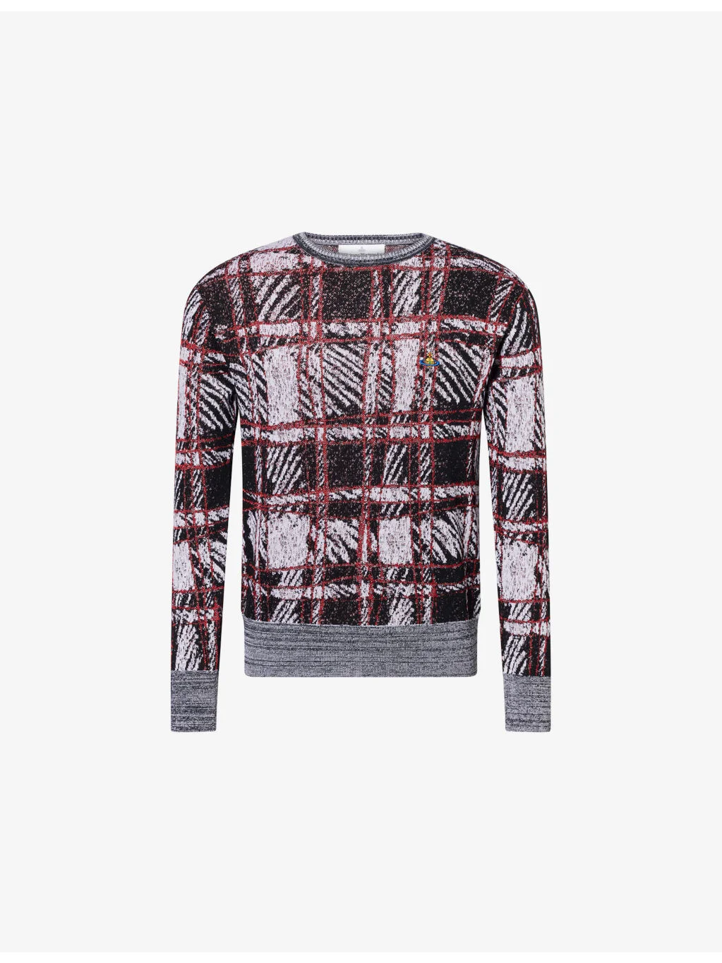 Scribble Check Wool-Blend Jumper - 1