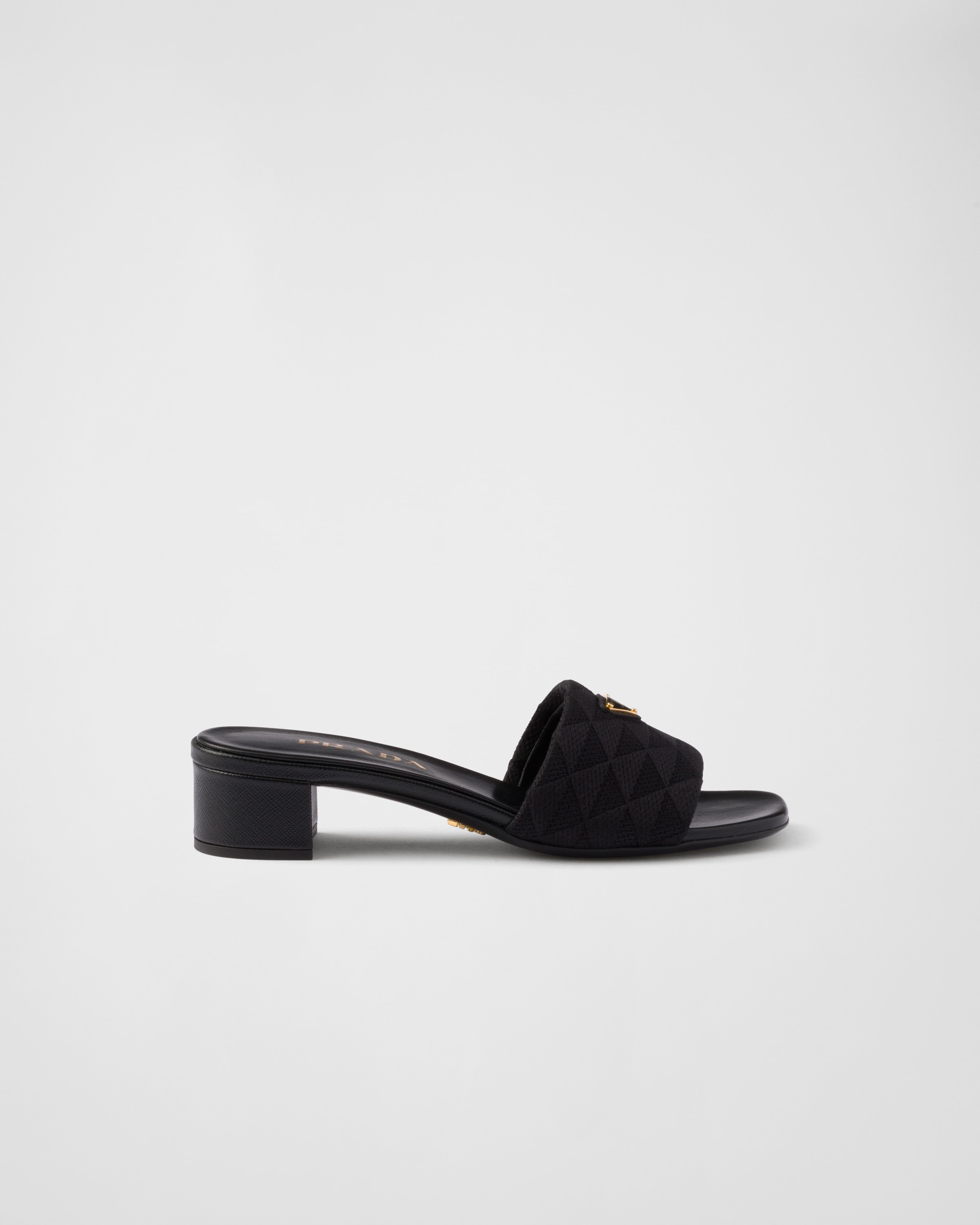 Embroidered fabric slides - 2
