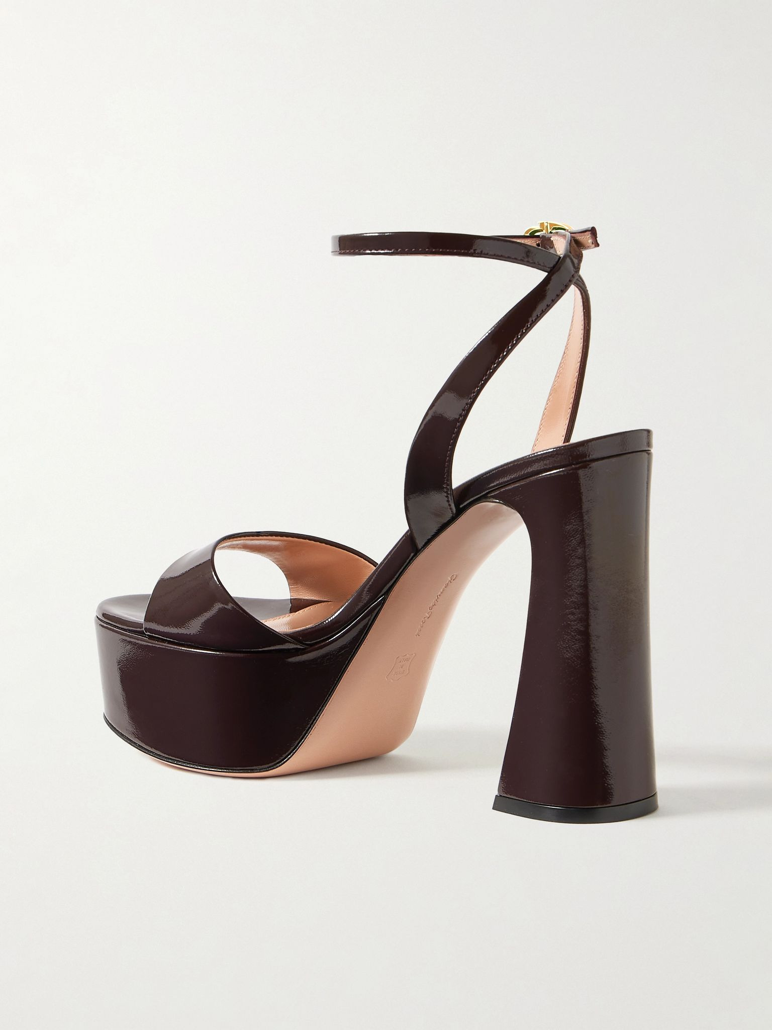 Nancy 110 patent-leather platform sandals Burgundy - 3