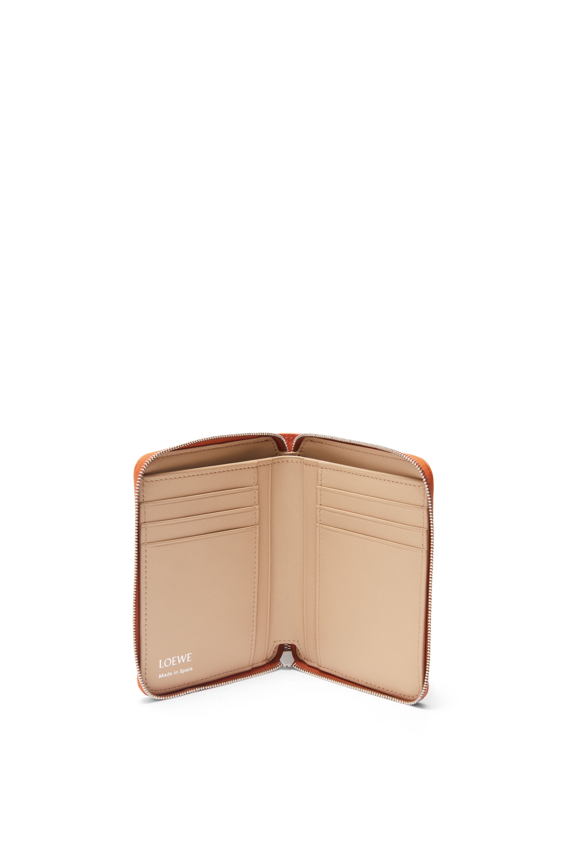 Knot compact zip around wallet in shiny nappa calfskin - 2