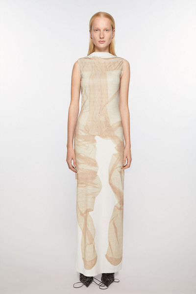 Acne Studios Print long dress - White/beige outlook