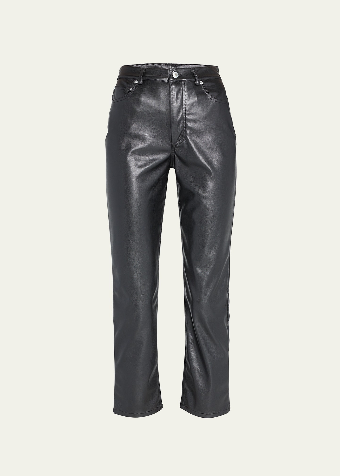 River High-Rise Vegan Leather Stretch Pants - 1