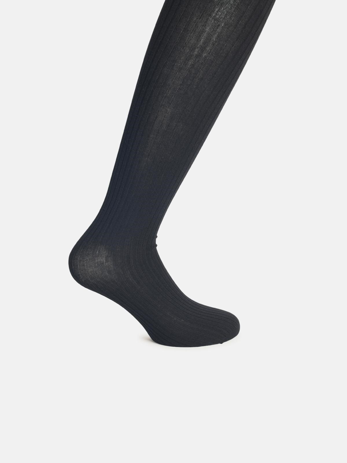 'ZAVORRA' BLACK COTTON BLEND TIGHTS - 2