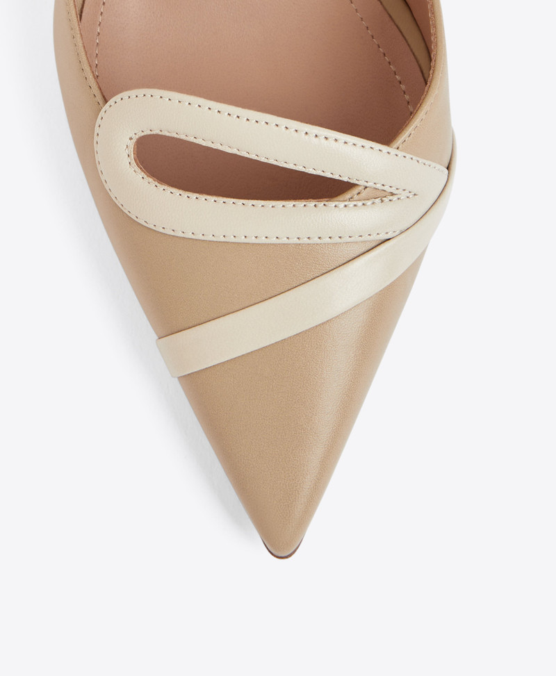 Bonnie 80 - Camel Leather Heeled Mules 4