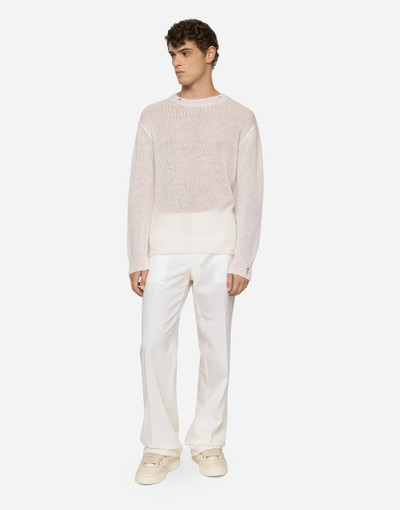 Dolce & Gabbana Stretch wool twill pants with straight leg outlook