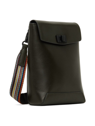 Paul Smith Green Leather Signature Stripe Phone Bag outlook