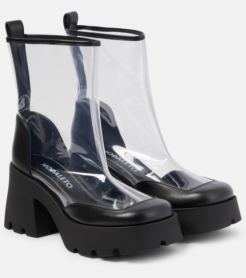 Bulla Rainy leather-trimmed PVC ankle boots - 1